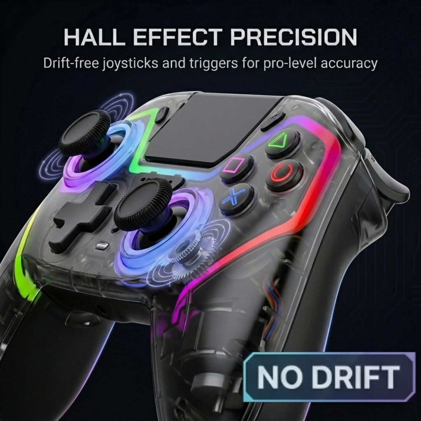 Mando inalámbrico Fyvra compatible con PS5, PS5 Slim, PS5 Pro, PC,...