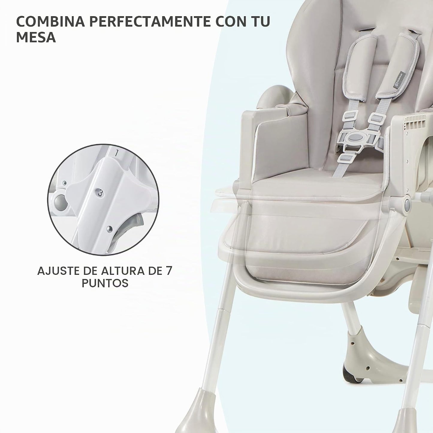 Kinderkraft Yummy - Silla de bebé, color gris | Ergonómico, reclina...