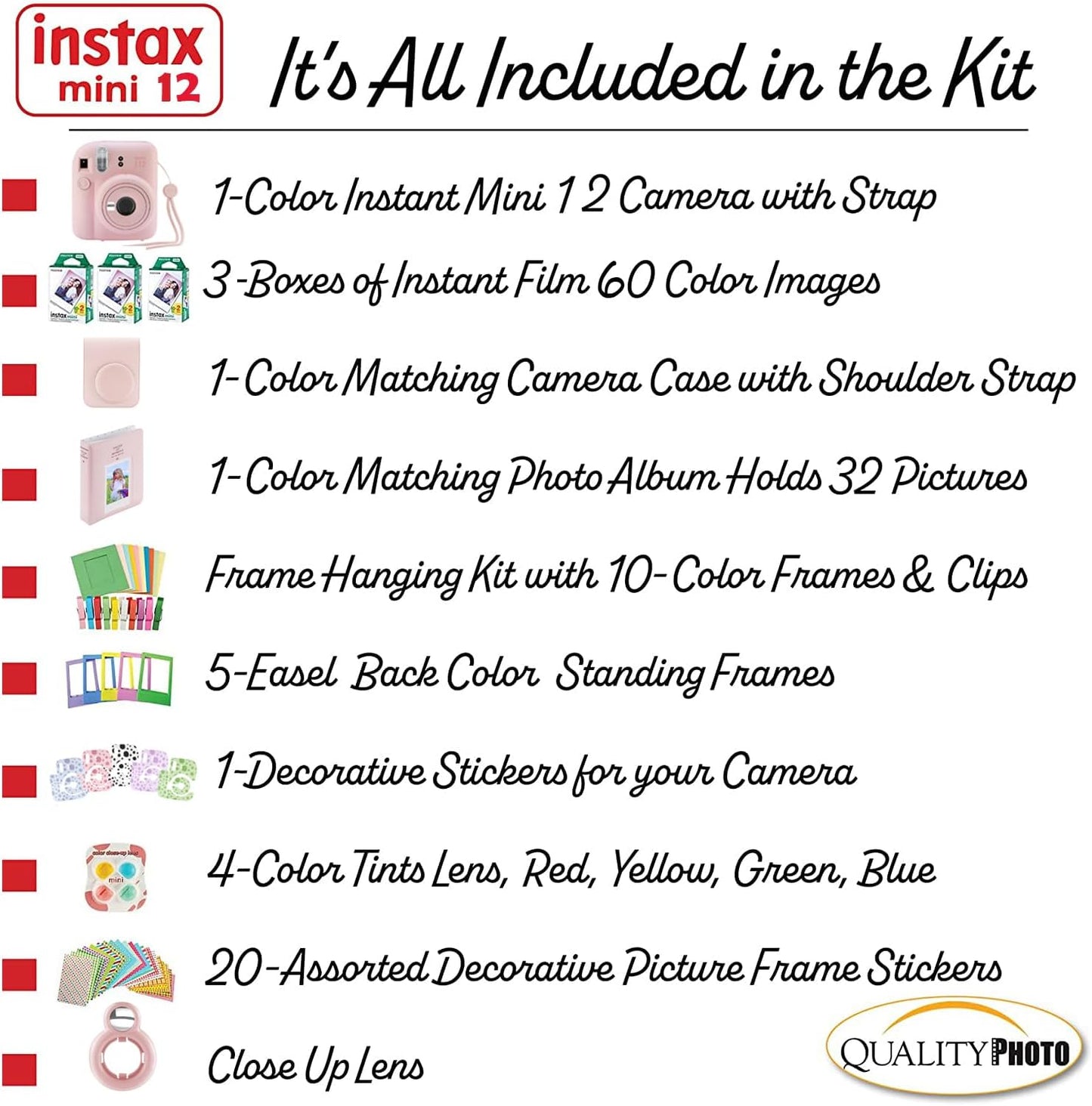 Fujifilm Cámara instantánea Instax Mini 12 + 60 impresiones fotográ...