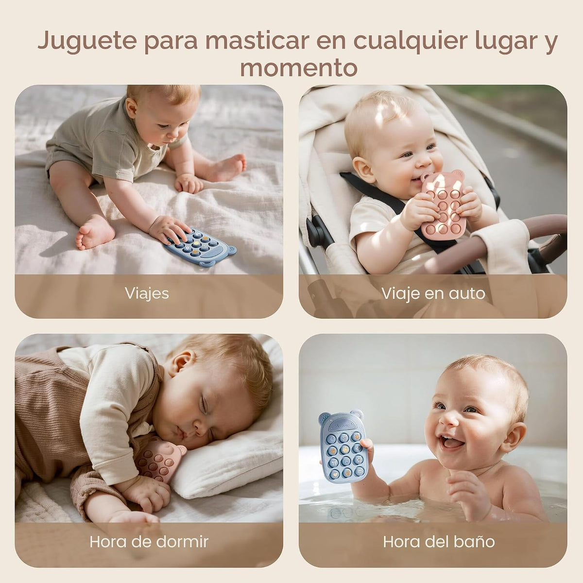 Moonkie Juguetes de Dentición de Silicona con Forma de Teléfono par...