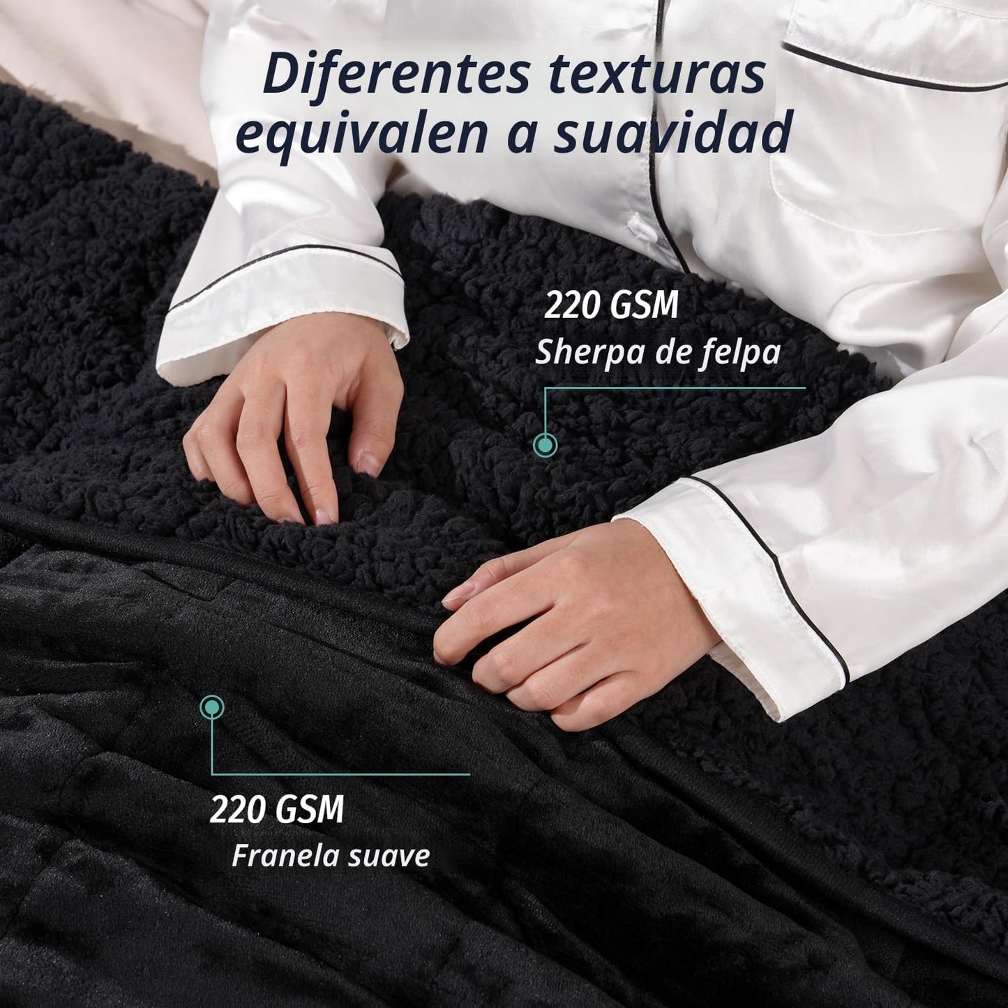 Wemore - Manta con peso para adultos, forro polar Sherpa de 15 libr...