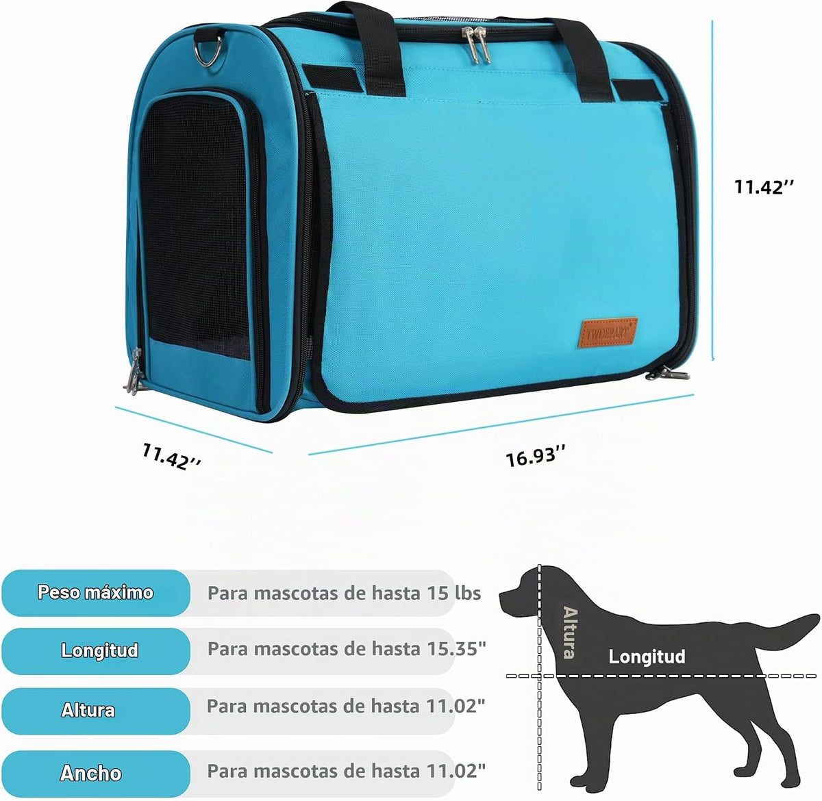 TWDEPART Mochila transportadora para gatos, multifuncional, firme y...