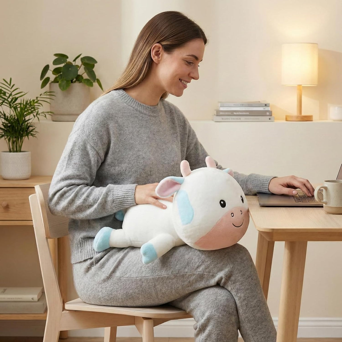 WEIGEDU - Juguete de peluche de vaca de peluche, 18.9 pulgadas | Al...