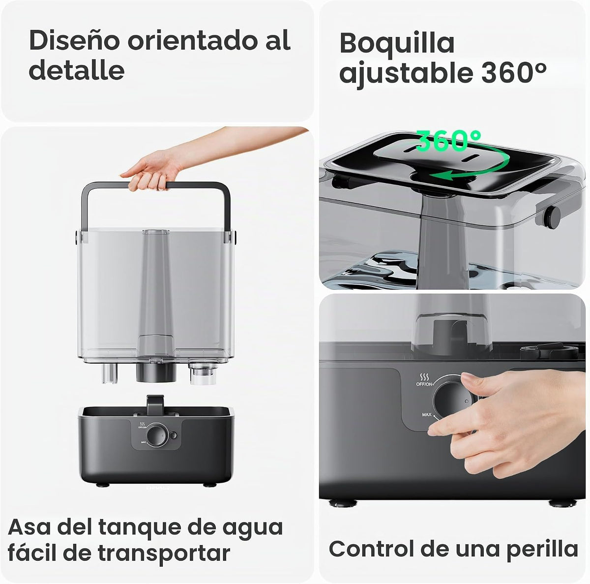 CHIVALZ Humidificadores para dormitorio habitación grande, humidifi...