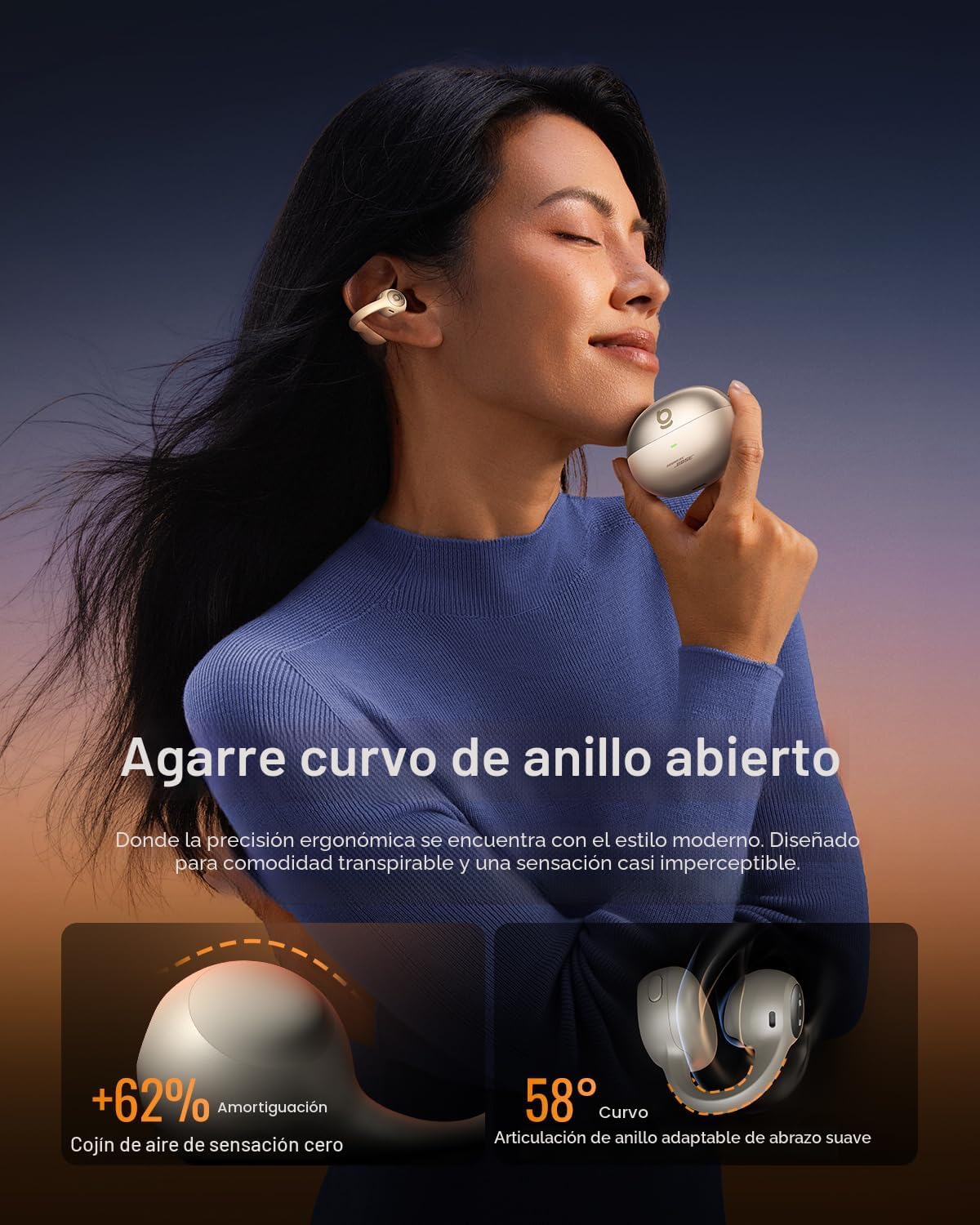 Baseus Inspire XC1 Auriculares de Clip para Orejas Abiertas, Sonido...