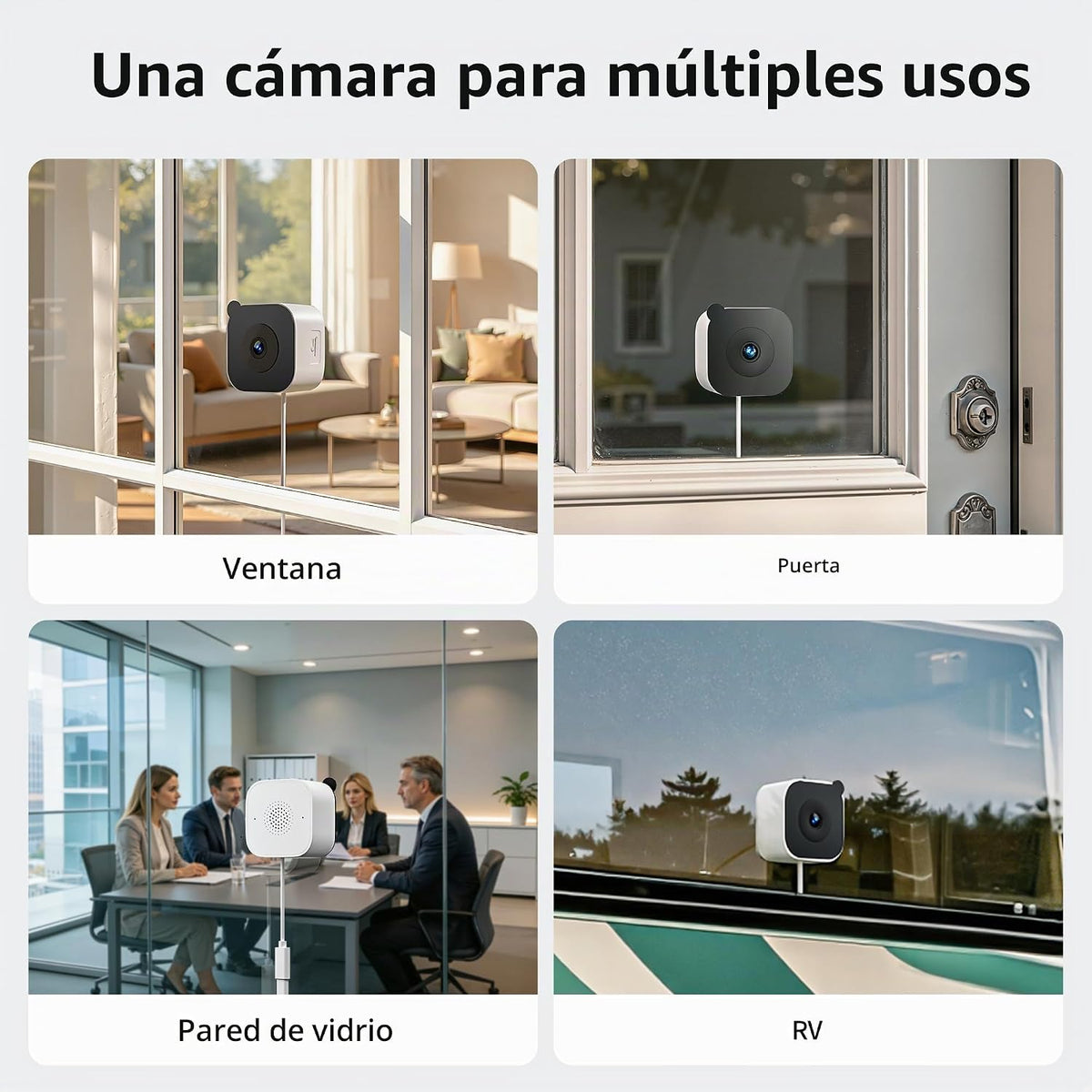 Kamoviz Cámara de ventana 2K sin taladro, cámaras magnéticas de ven...