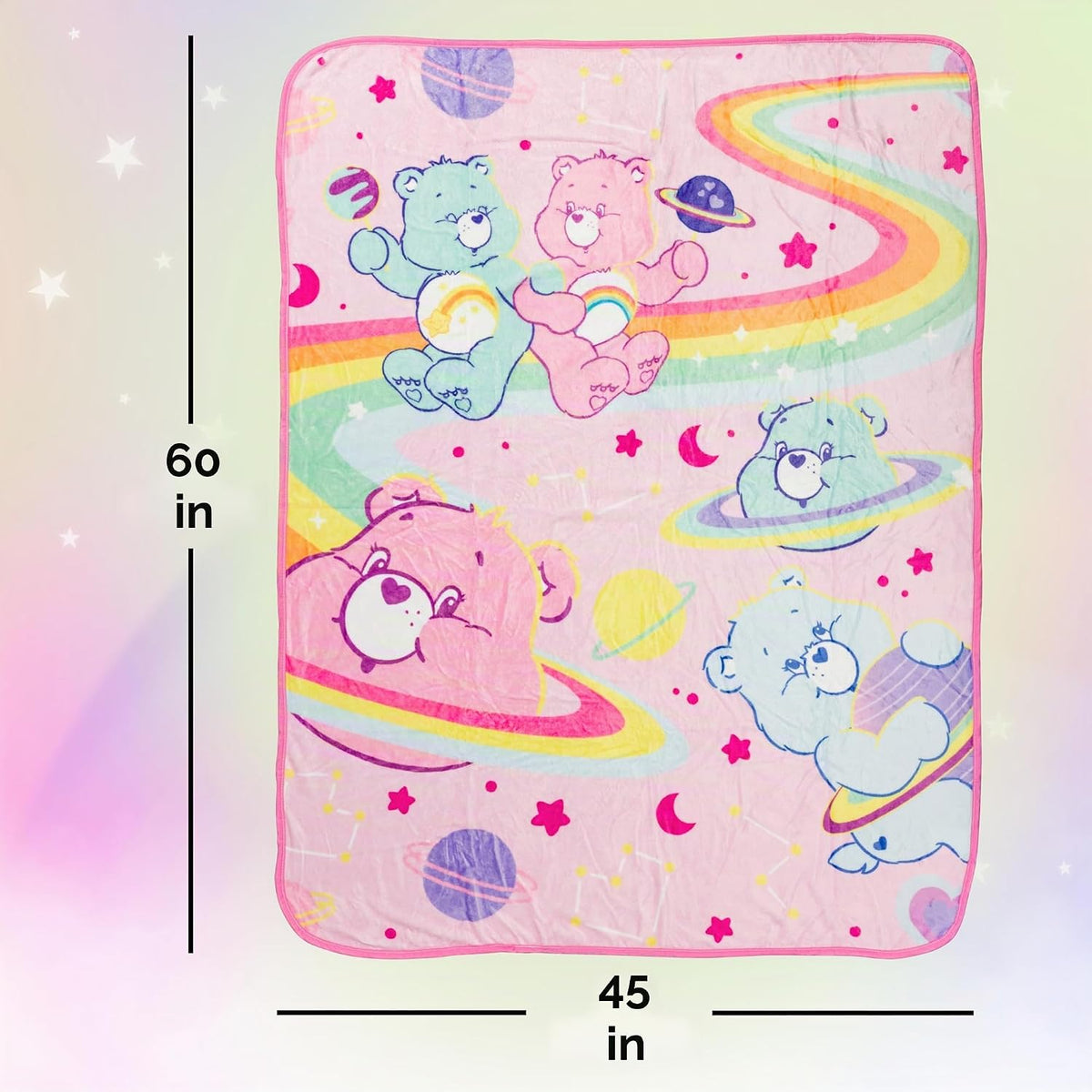 Silver Buffalo Care Bears Rainbow Cosmic Space - Manta de forro pol...