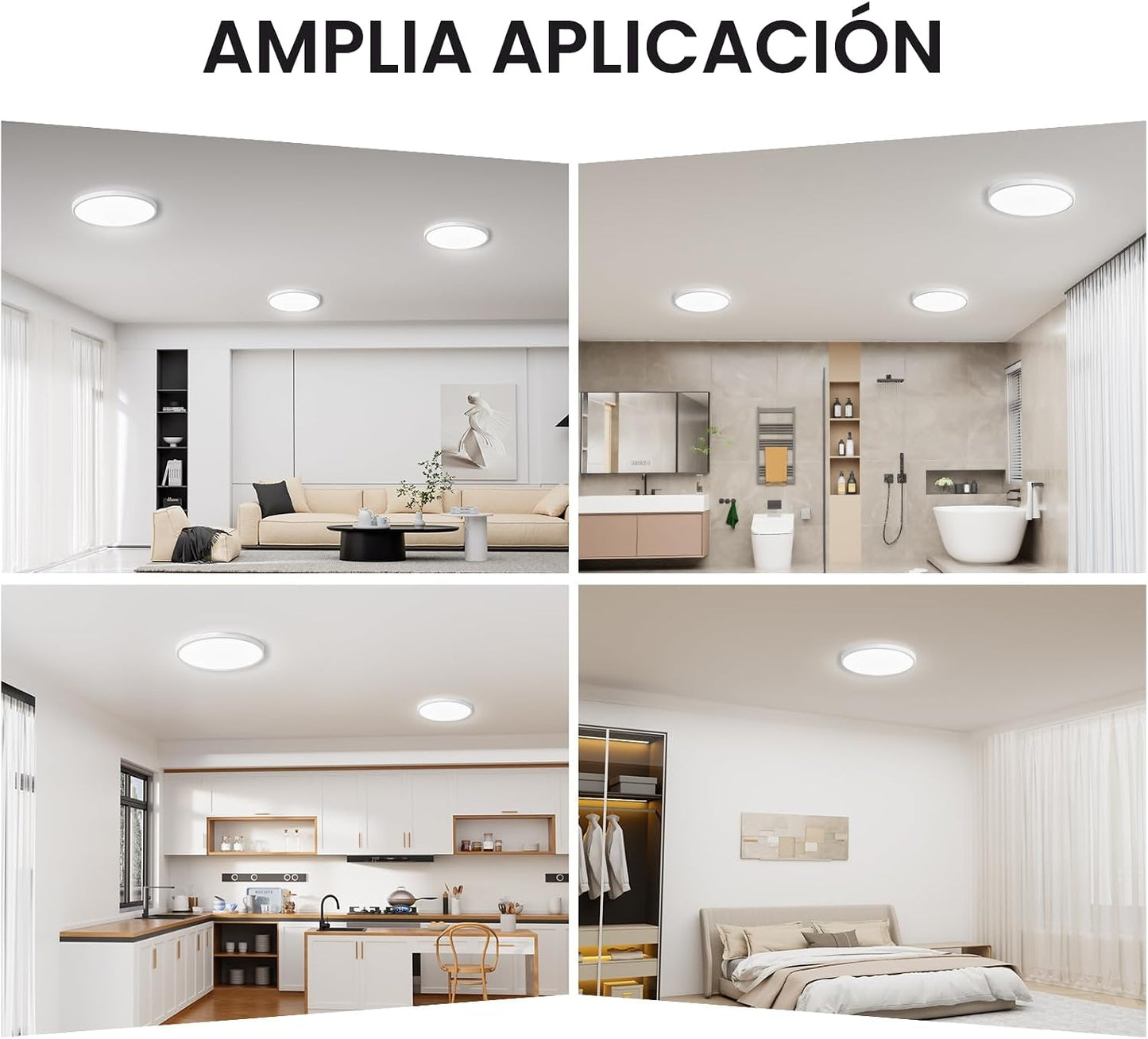 WKONCLDY Paquete de 6 lámparas LED de techo de montaje empotrado de...