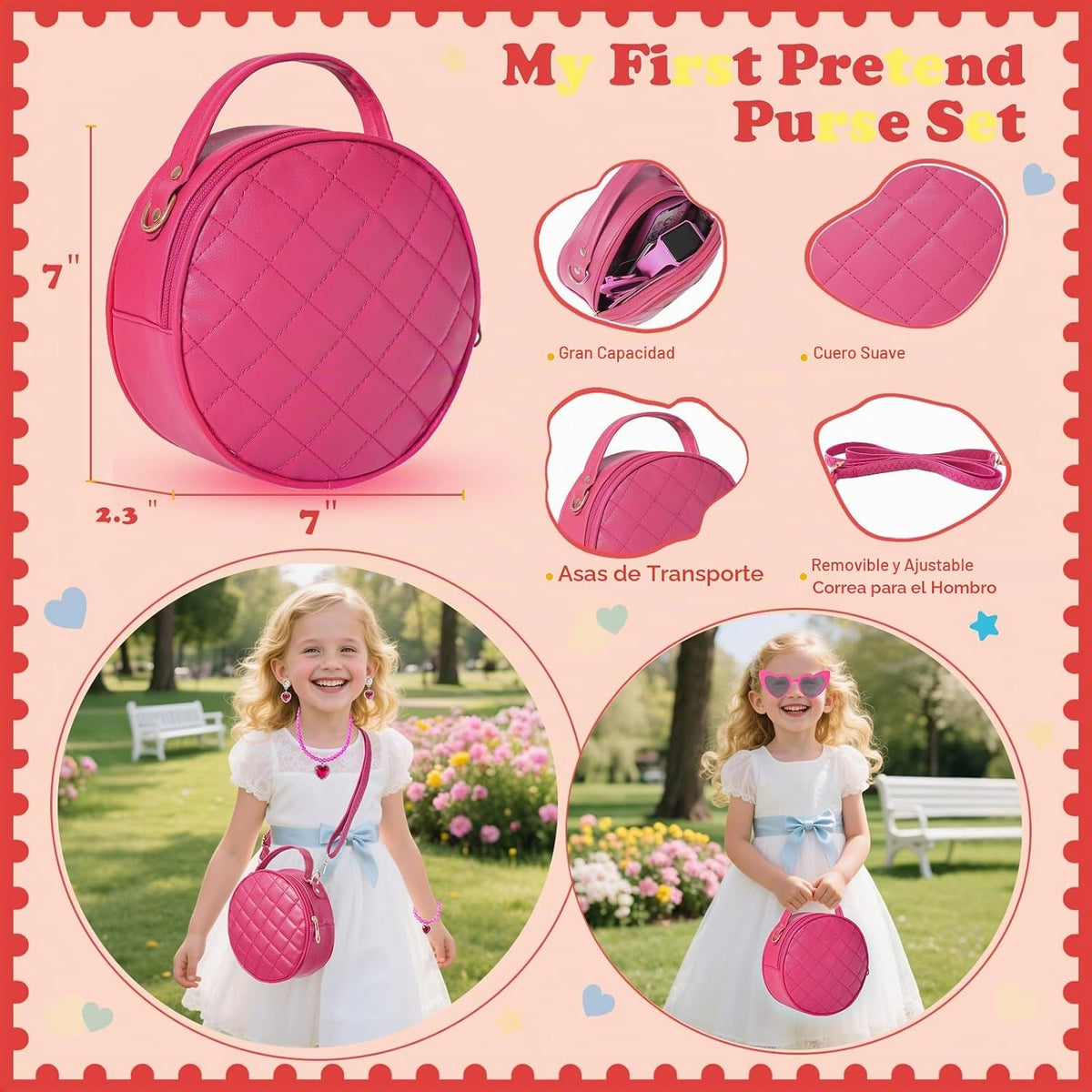 Kagenmi Bolso de Juego para Niñas Pequeñas, 39 Piezas Bolso de Niña...