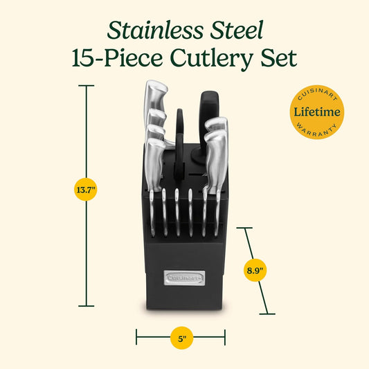 Cuisinart C77SS-15PK Juego de 15 piezas de cuchillería con mango hu...