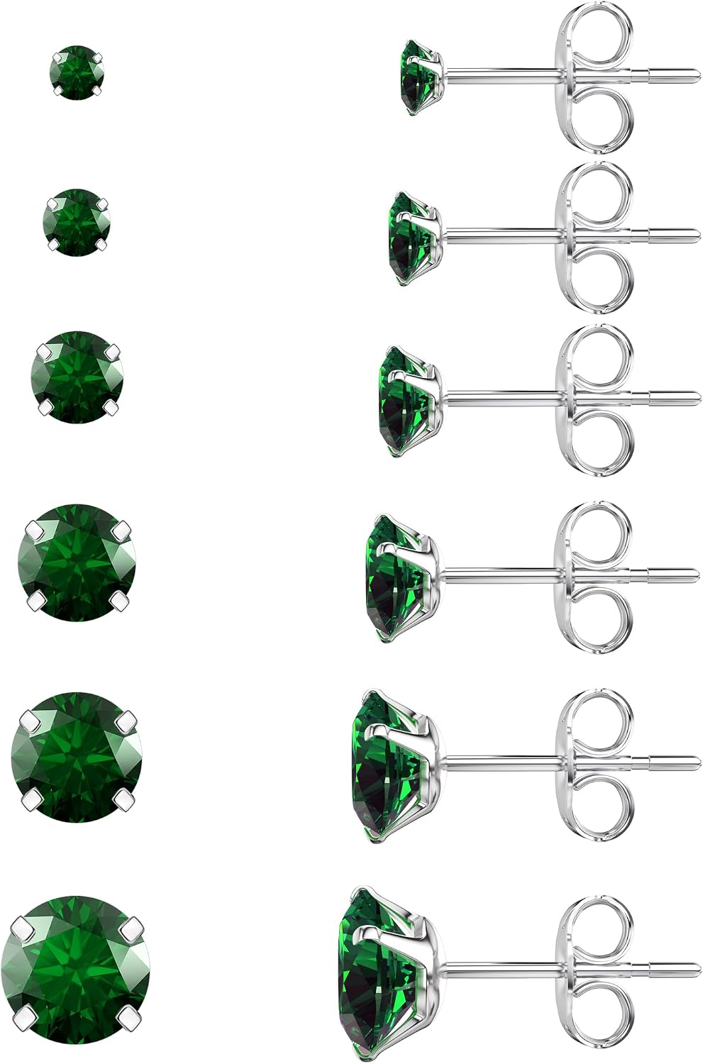 Juego de 6 pares de aretes, aretes hipoalergénicos de circonita cúb...