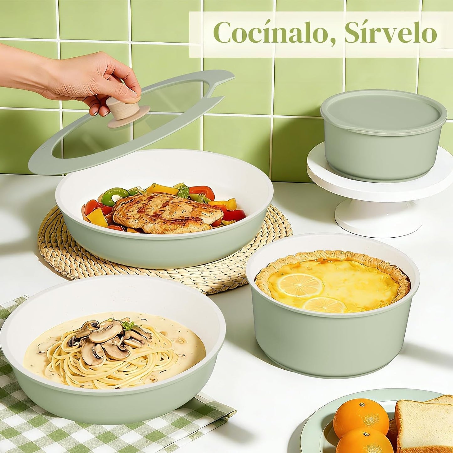 Umite Chef Juego de ollas y sartenes antiadherentes, 21 piezas de u...