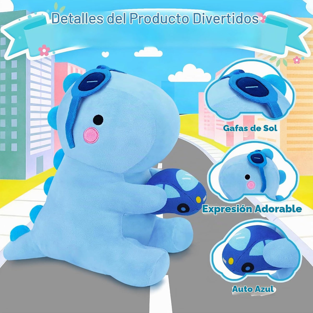 SQEQE Animal de peluche de dinosaurio, lindos juguetes de peluche d...