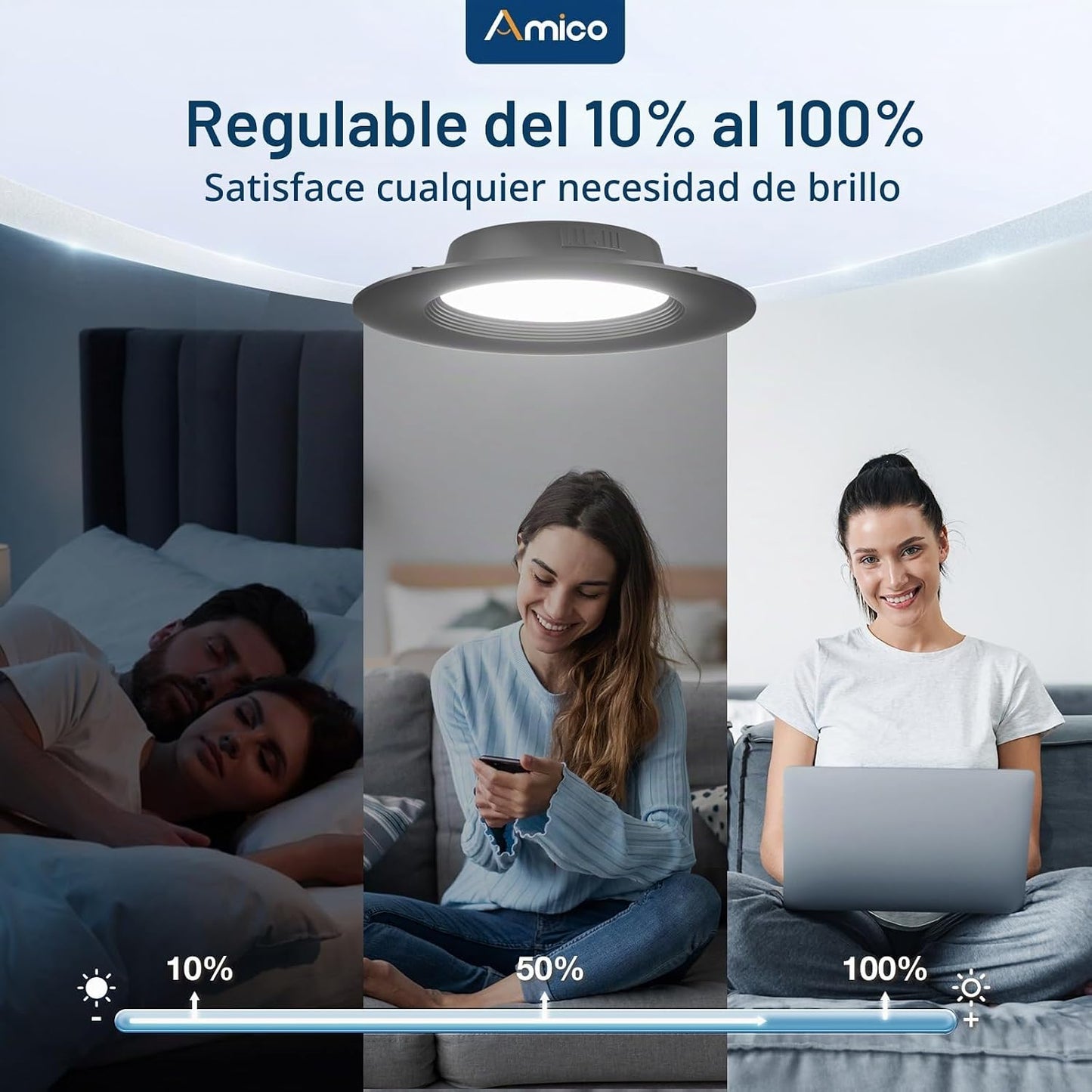 Amico Paquete de 24 unidades de iluminación LED empotrada de 5\/6 p...