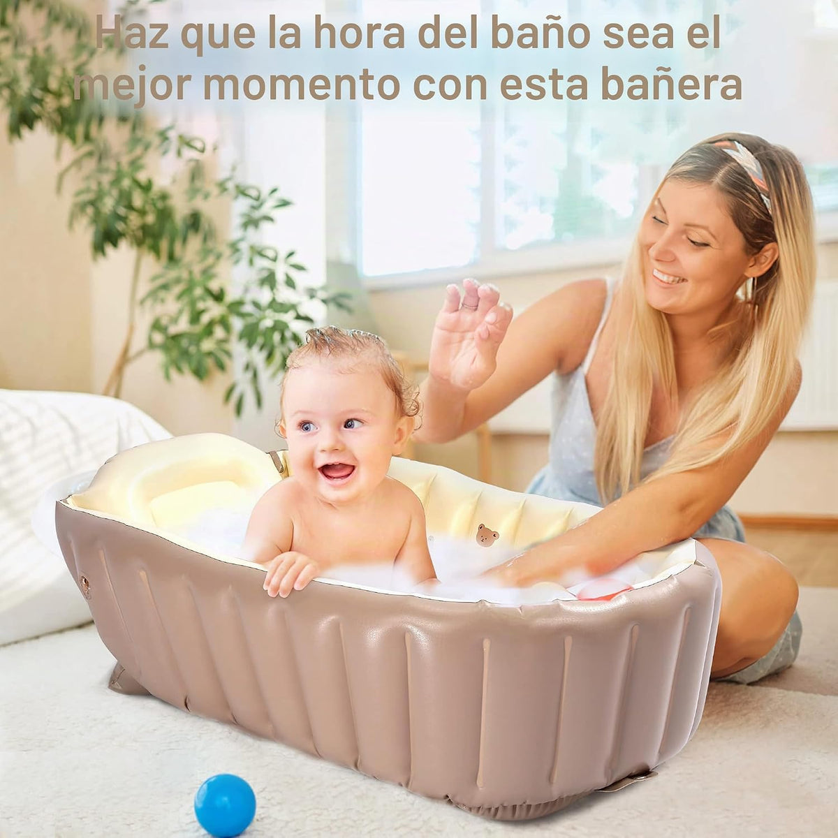 MINK Bañera inflable para niños pequeños \u2013 Bañera portátil con...