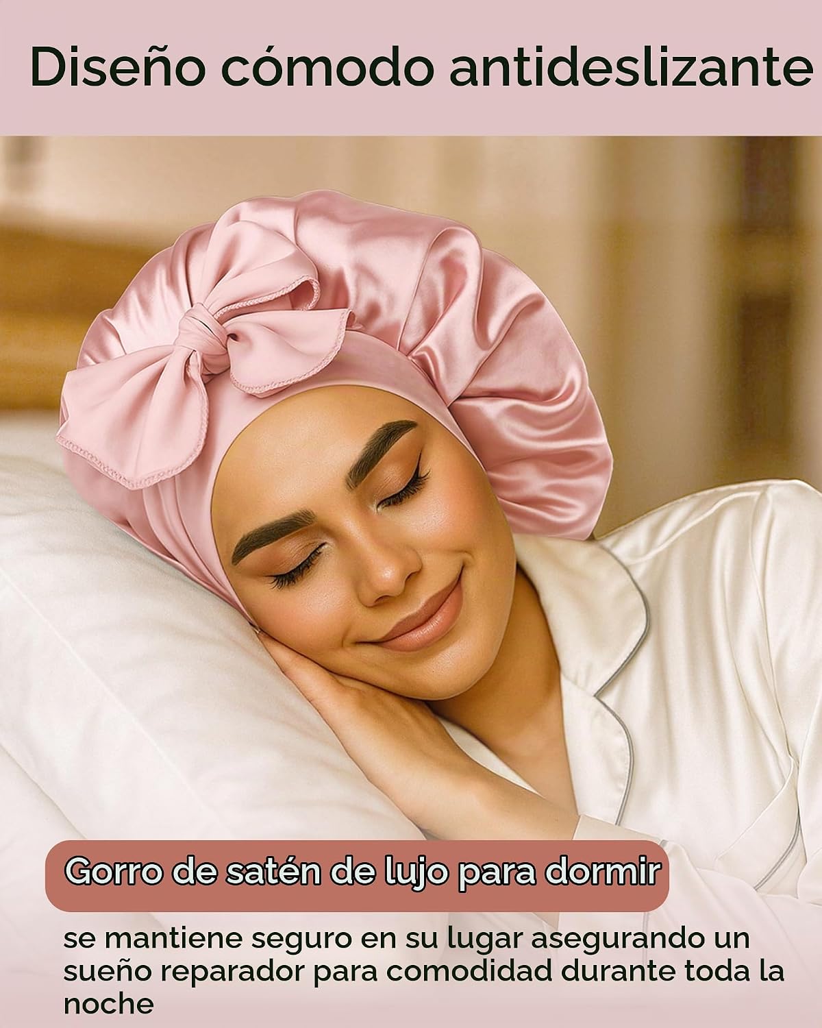 Yanideer 3 piezas Gorro de satén de seda para dormir, gorro de dobl...