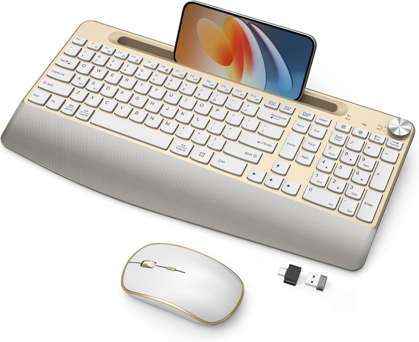 JOYACCESS Combo ergonómico de teclado y mouse inalámbricos, teclado...