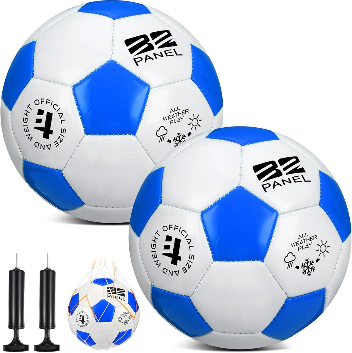 Shappy 2 pelotas de fútbol a granel con bolsa de malla de bomba | T...