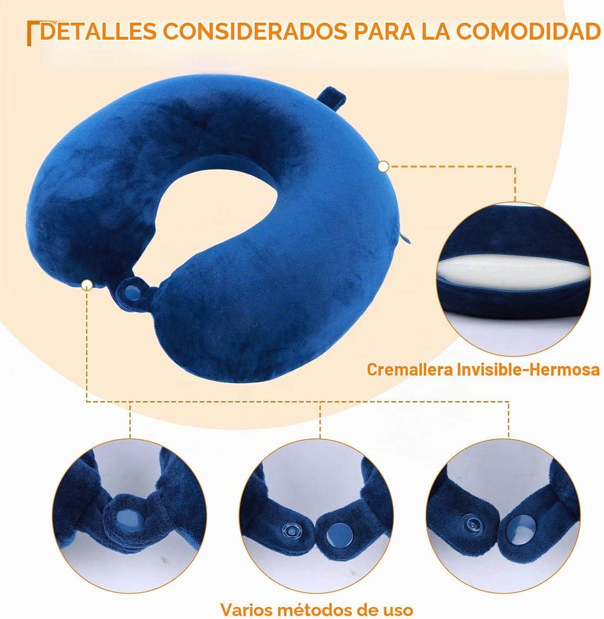 Far win Almohada de viaje, almohada cervical de espuma viscoelástic...
