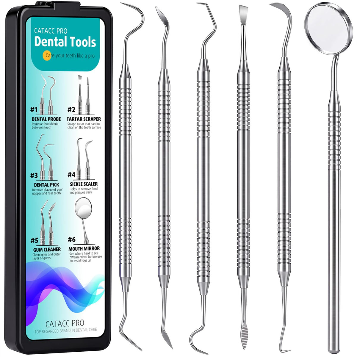 CATACC PRO Herramientas dentales, palillo dental para limpieza de d...