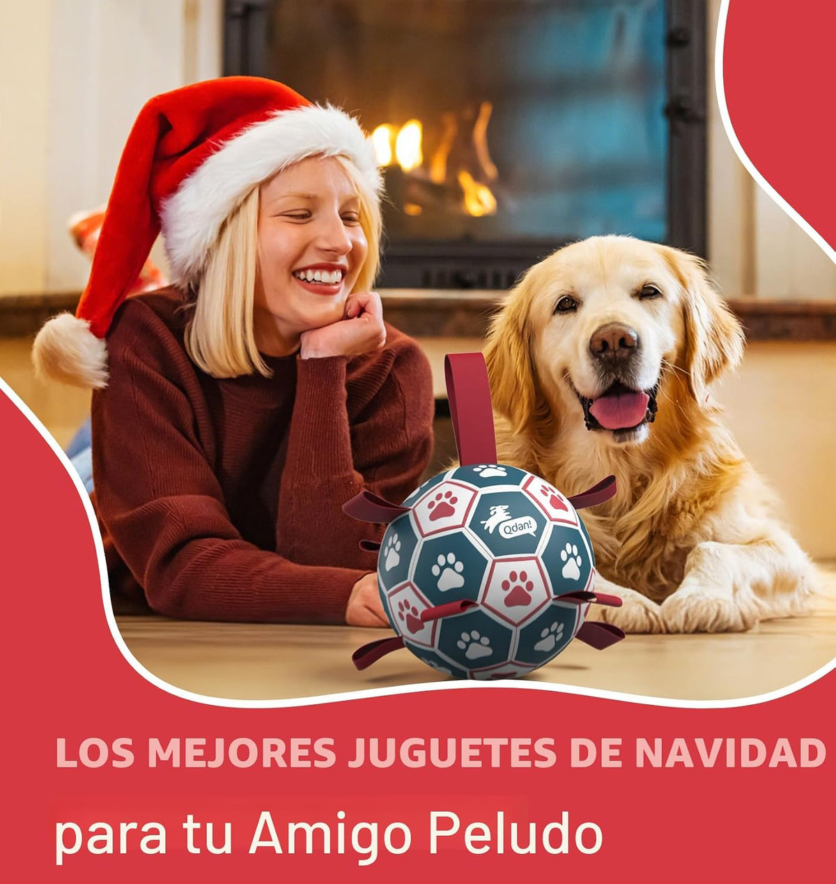 QDAN Pelotas para perros, pelota de fútbol para perros de 6 pulgada...