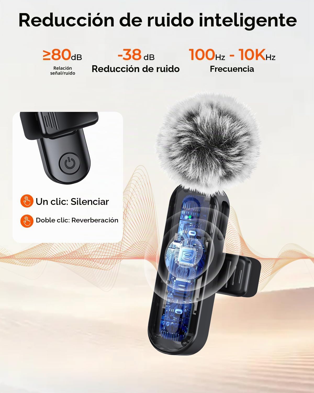 PQRQP Mini micrófono inalámbrico para iPhone\/iPad\/Android: Paquet...