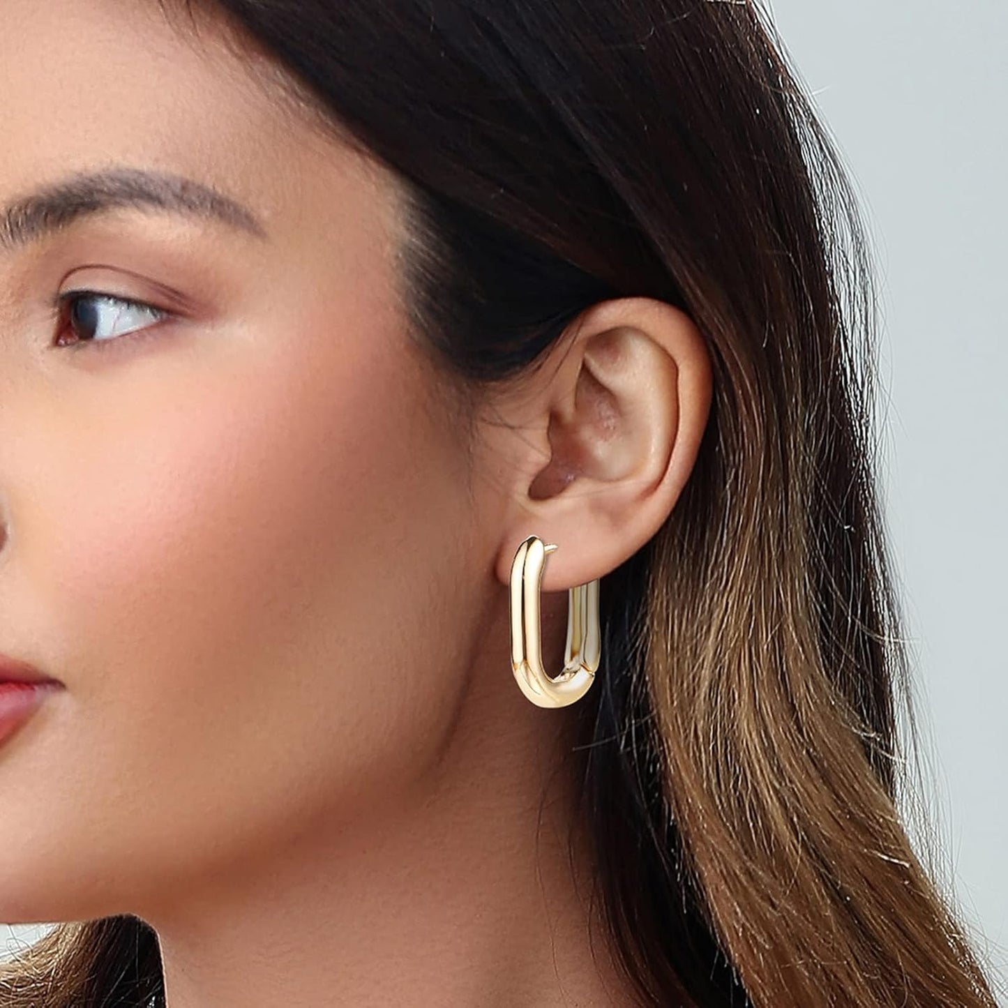 6 pares de aretes de aro chapados en oro de 14 quilates para mujer,...