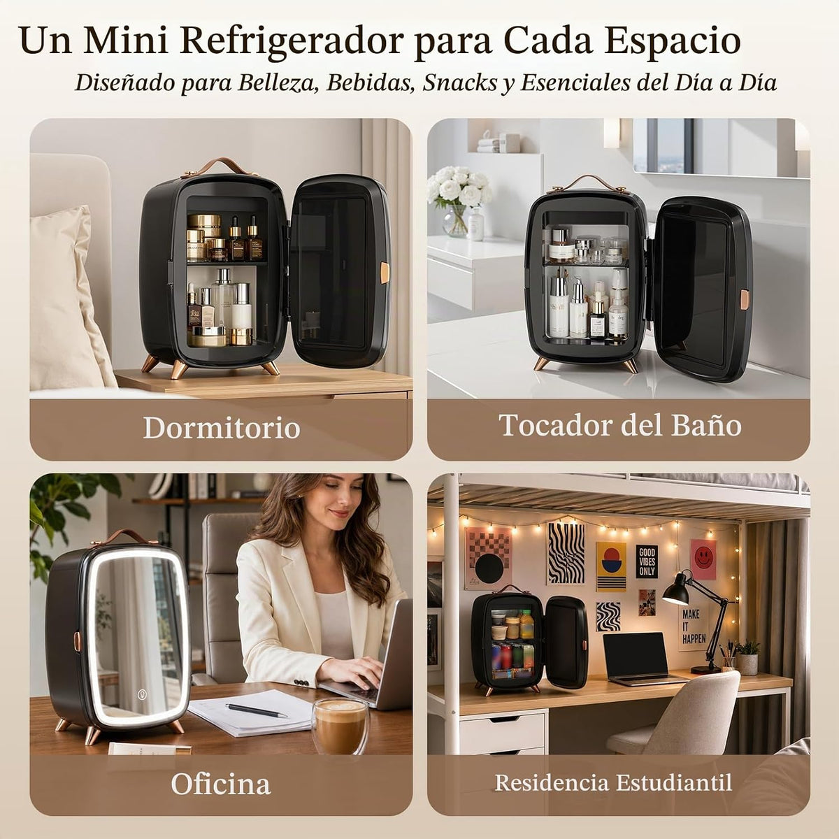 Electactic Mini refrigerador para el cuidado de la piel de 6L, mini...