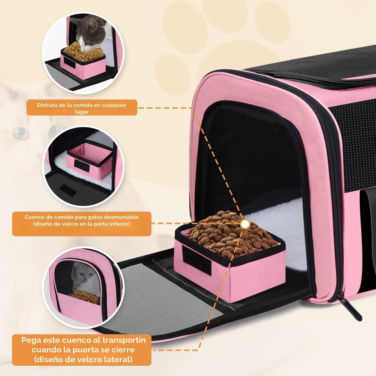 Transportador para gatos de lados suaves (hasta 16 libras), bolsa |...