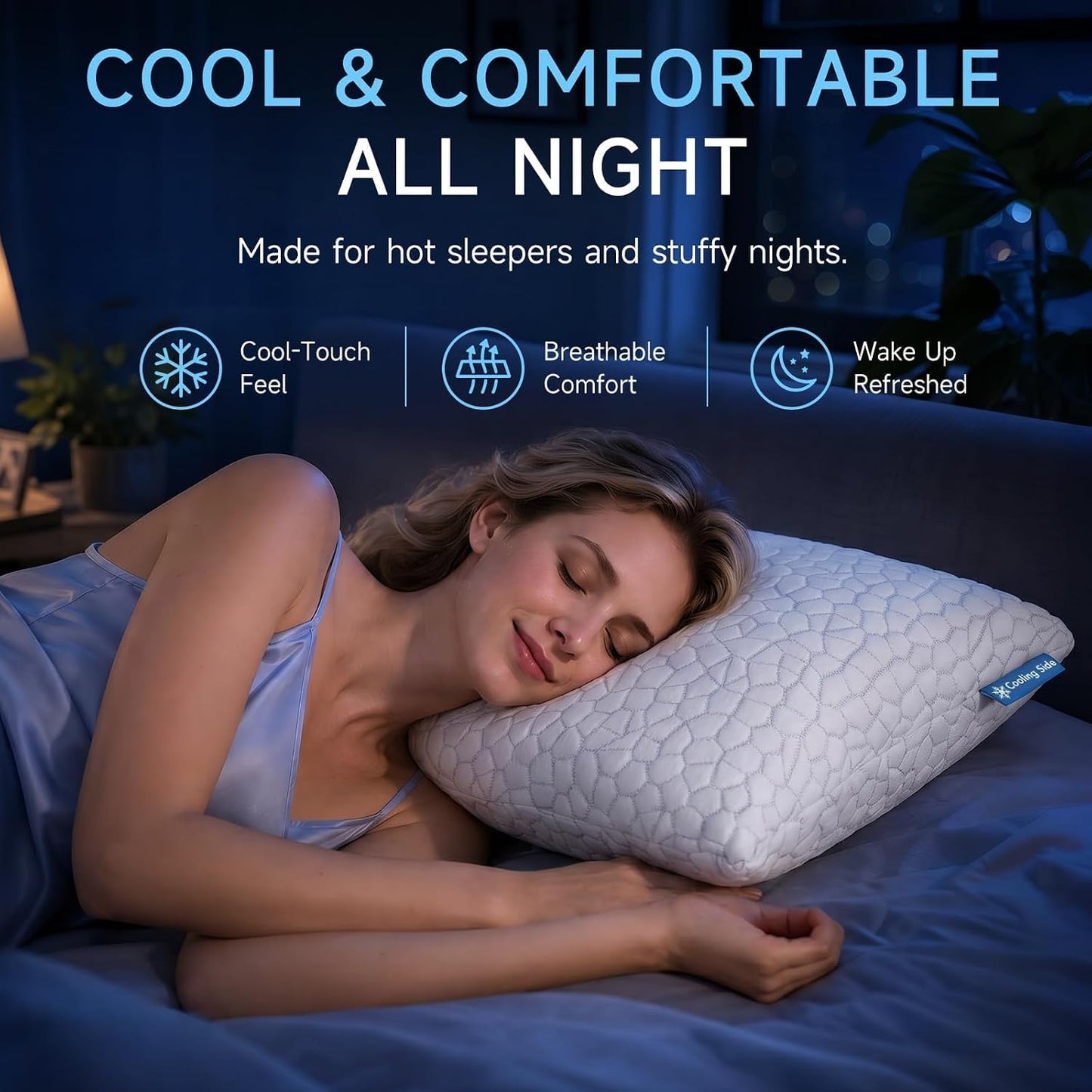 QUTOOL - Almohada hipoalergénica, espuma viscoelástica, gel tritura...