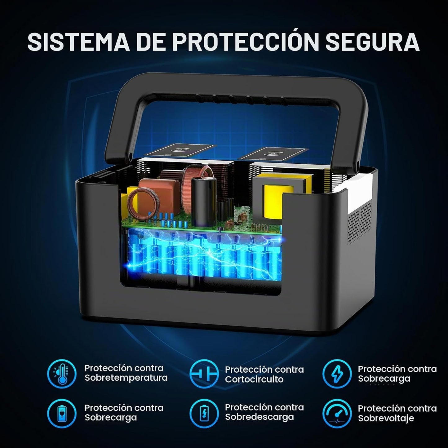 Estación de energía portátil 800W, generador solar 740Wh para acamp...