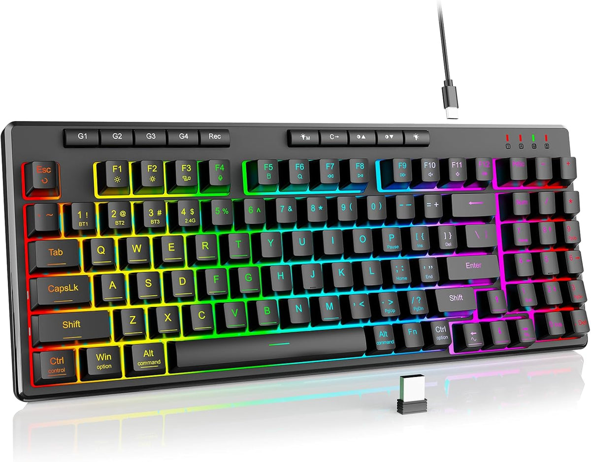 Redragon K517 Pro teclado inalámbrico para juegos, retroiluminación...