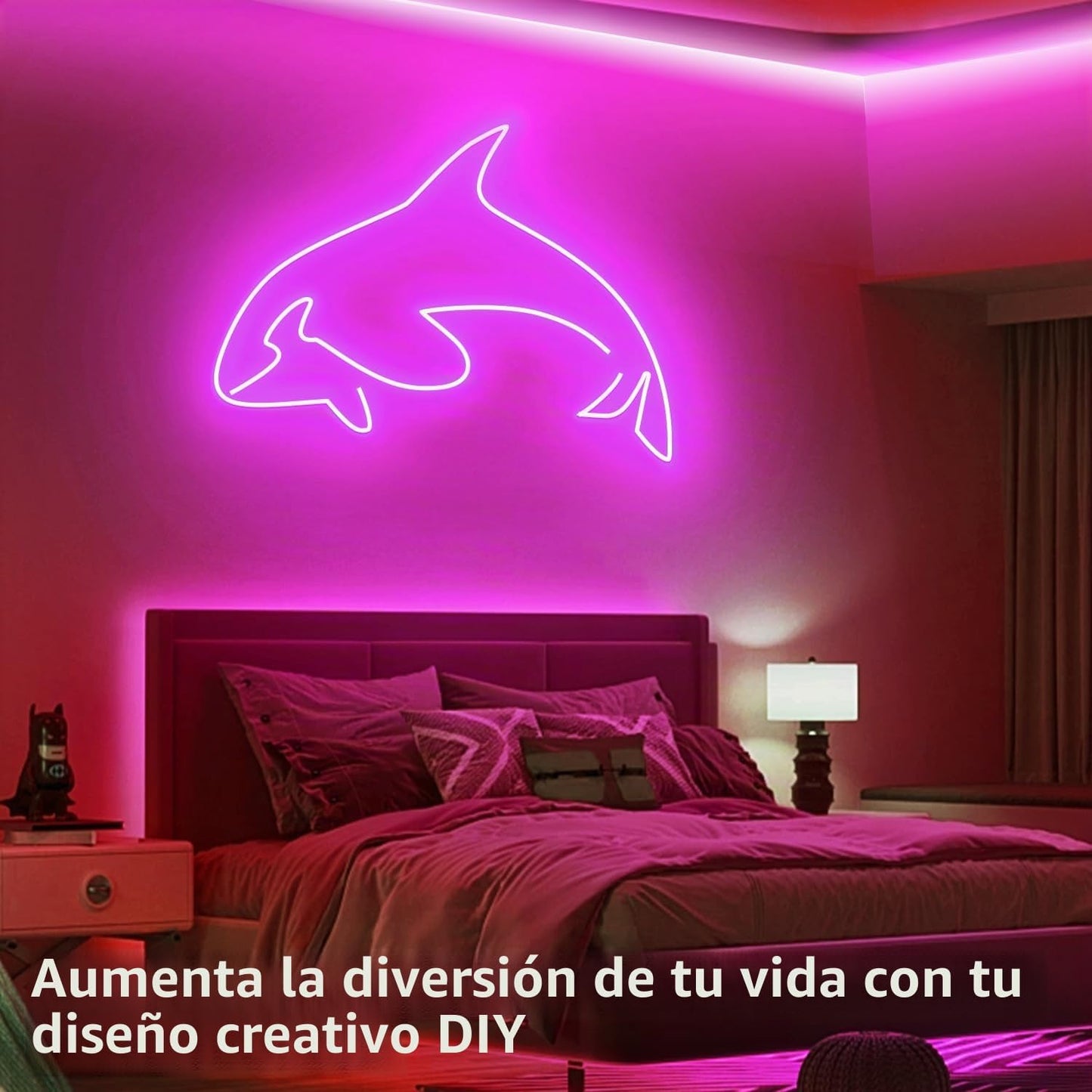 Cuerda de luces LED de neón de 16.4 pies con aplicación o control r...
