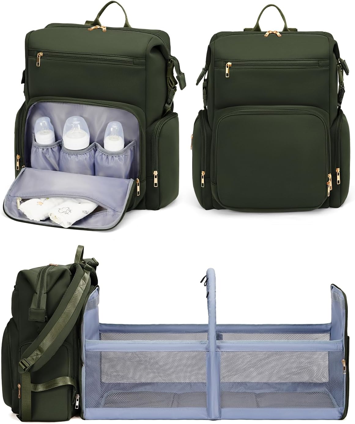 CEI-CEI Bolsas de pañales de neopreno con cambiador, bolsillos aisl...