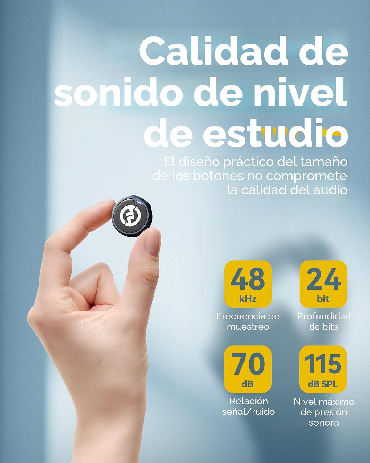Hollyland Lark M2 - Micrófono de solapa inalámbrico para cámara, PC...