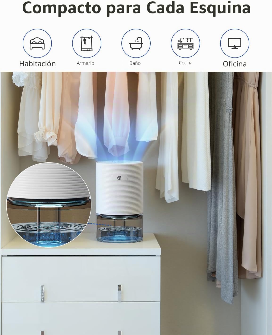 avylo Deshumidificador de 25oz para dormitorio con apagado automáti...