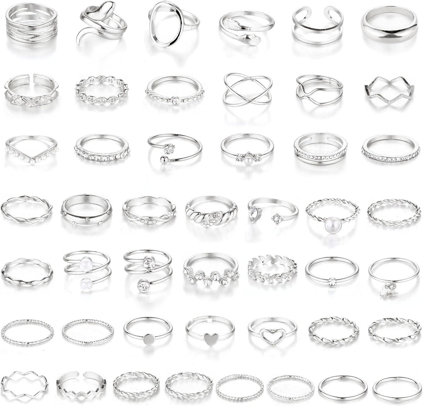 CHICUTIE Juego de anillos dorados para nudillos para mujeres, apila...