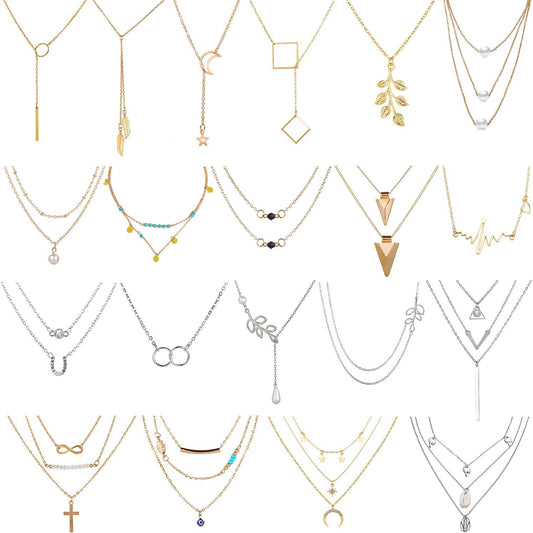 AROIC - Juego de 20 collares con colgante con 14 piezas de oro, 6 p...