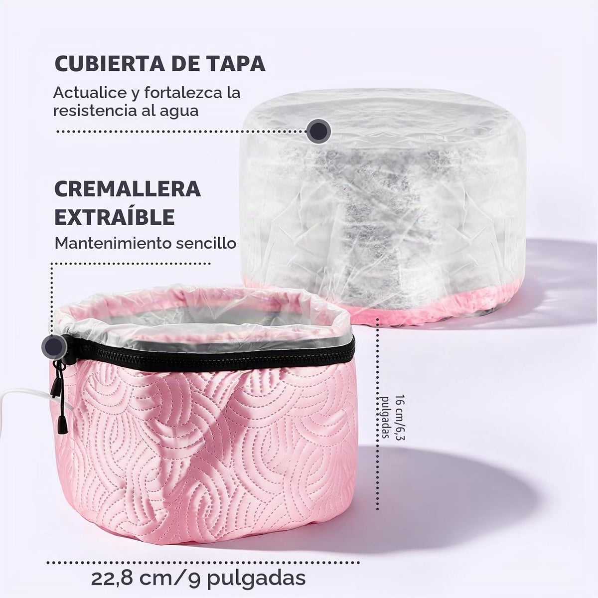Gorra eléctrica de vapor para el cabello con control de temperatura...