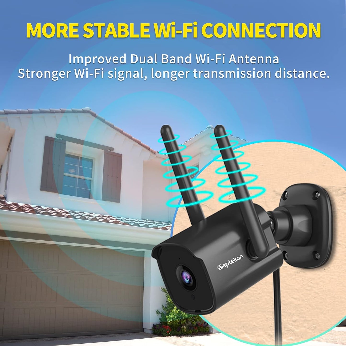 Septekon 2K - Cámaras de seguridad para el hogar, paquete de 4, cám...