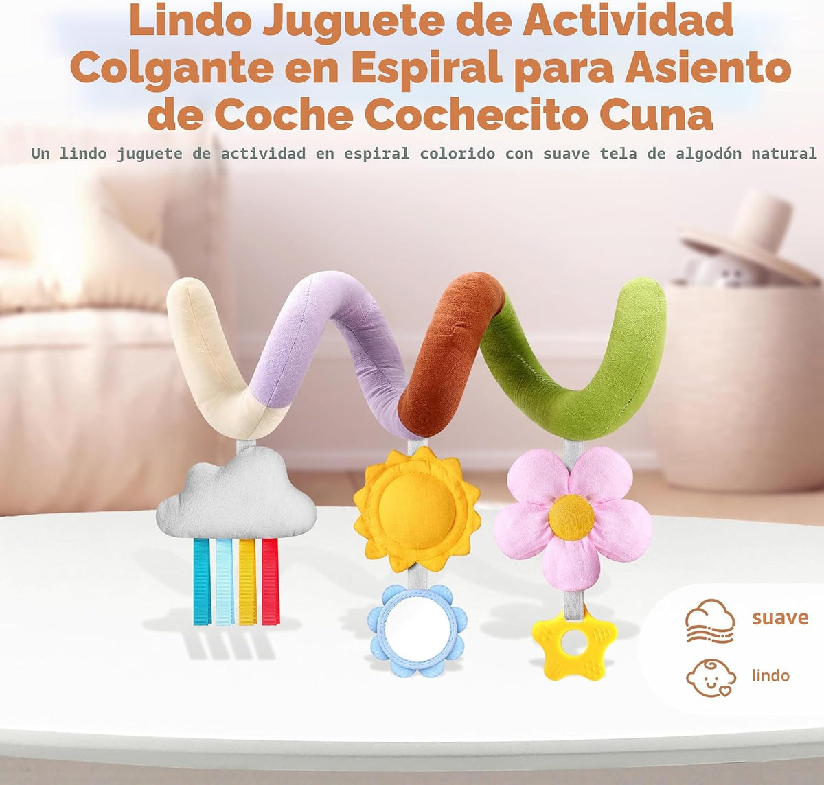 Stuffed Juguetes en espiral para asiento de automóvil para bebé, lo...