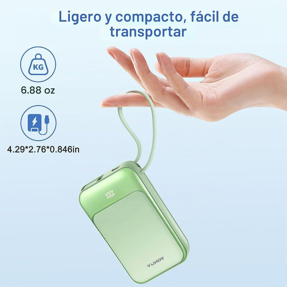 VONUV Banco de energía magnético de 10000mAh, cargador portátil ina...