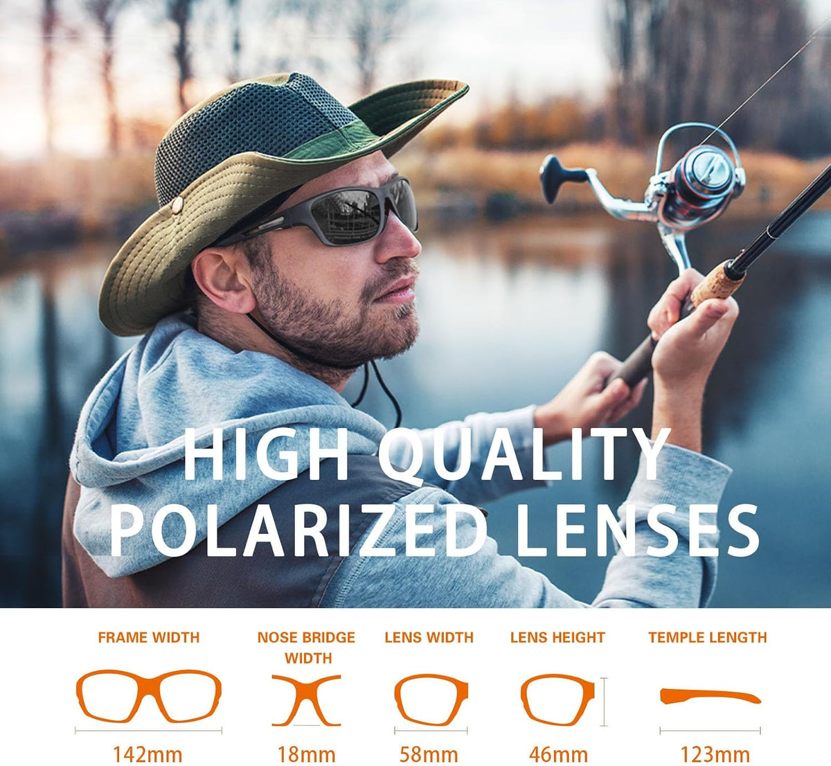 suoso Gafas de sol deportivas polarizadas para hombre: gafas de pro...