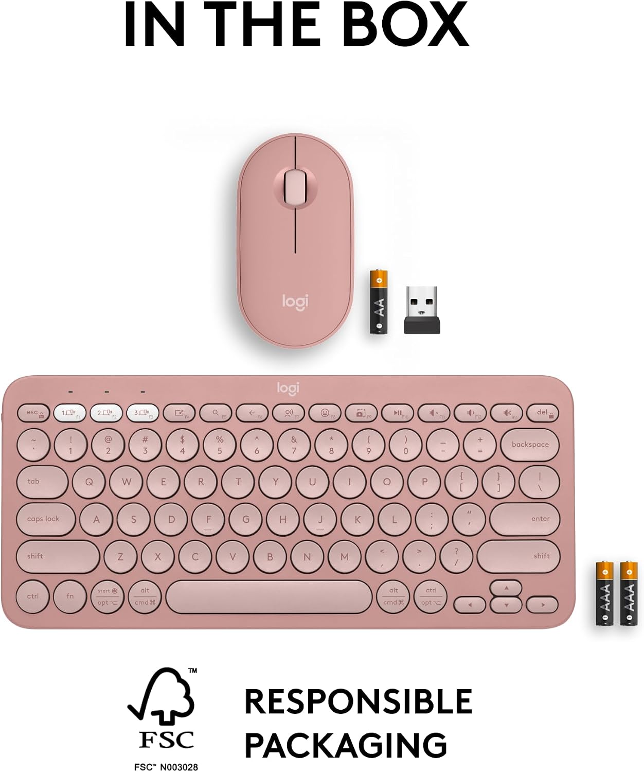 Logitech Pebble 2 Combo de teclado y mouse inalámbricos silenciosos...