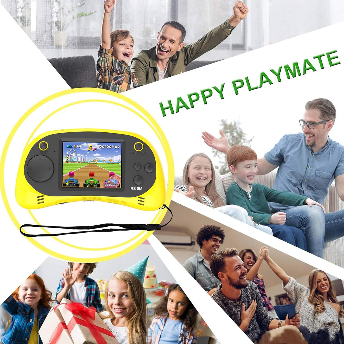 Reproductor de videojuegos portátil de mano para niños con 200 jueg...