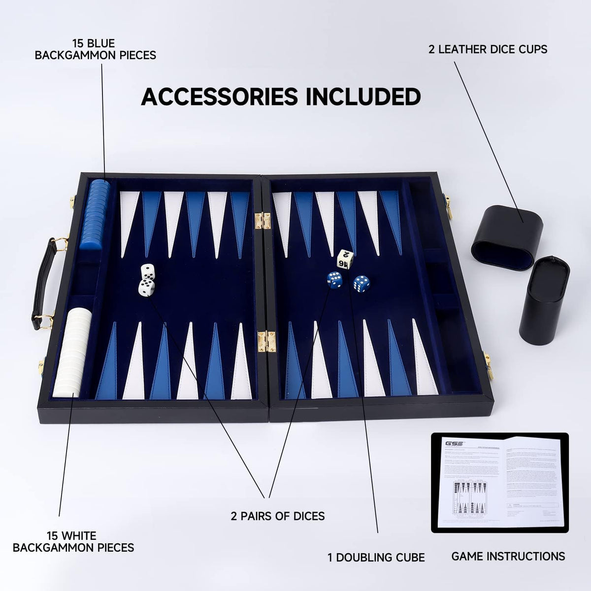 GSE Games &amp; Sports Expert - Juego de mesa de backgammon de piel...