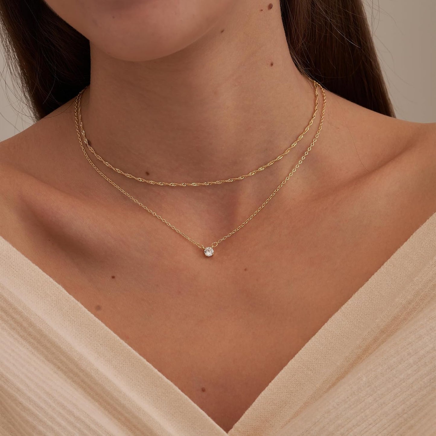 NECOCY - Collares delicados chapados en oro de 14k\/plata con circo...