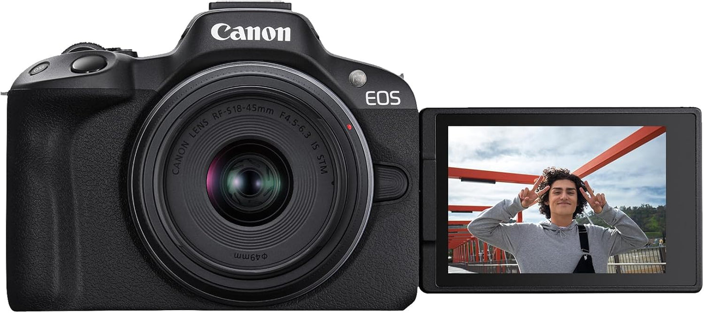 Kit de cámara sin espejo Canon EOS R50 con lente RF-S18-45mm F4.5-6...
