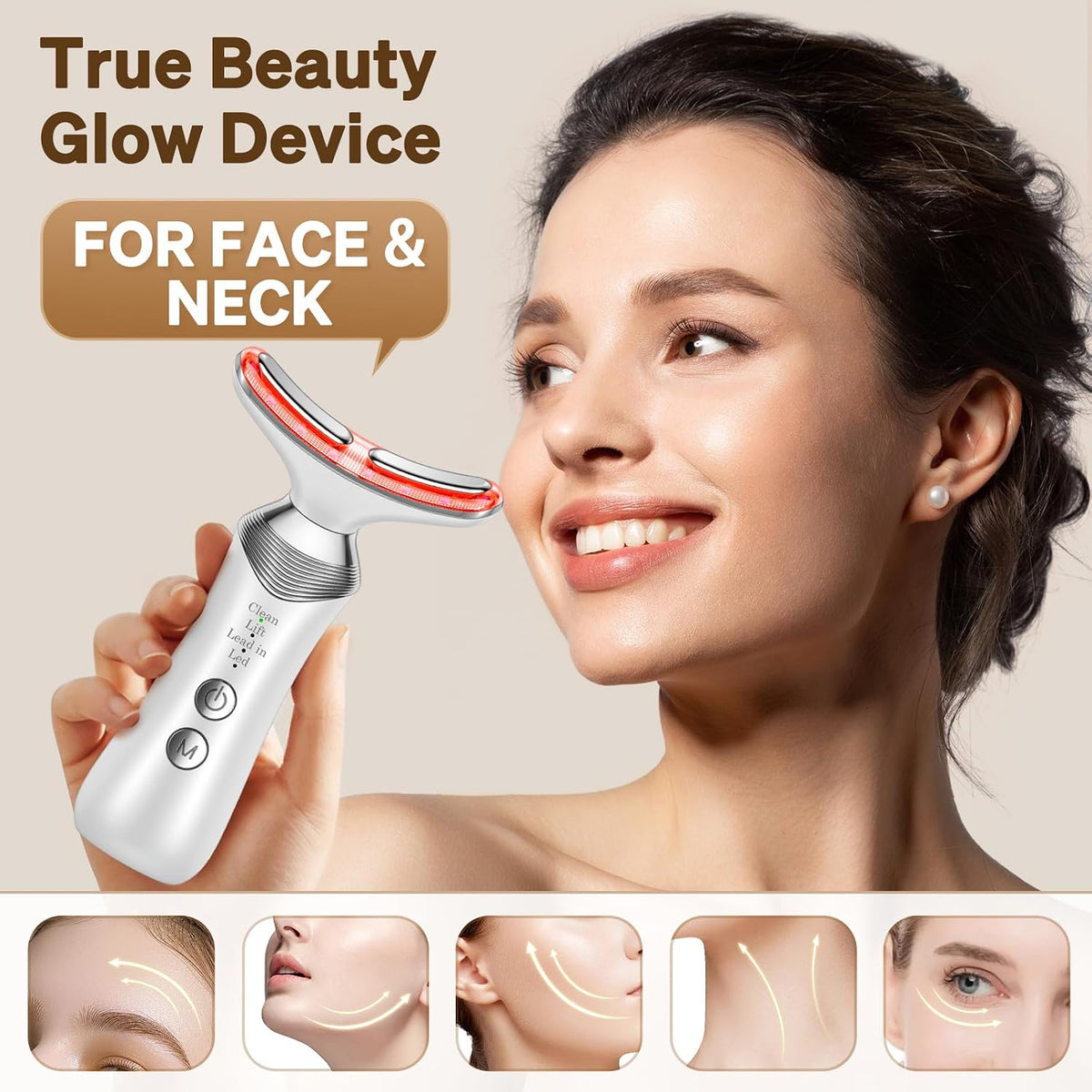 Masajeador facial para cara y cuello, herramienta de masaje facial...