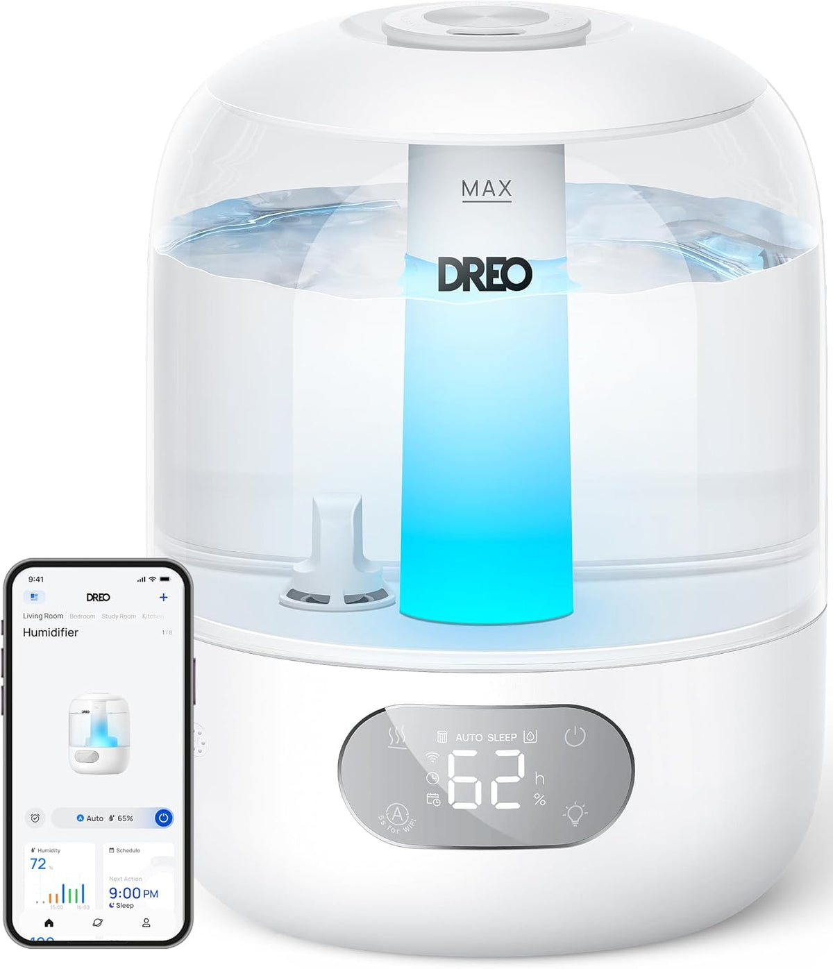 Dreo Humidificadores para dormitorio, humidificador ultrasónico de...